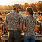 Cute "She's My Sweet Potato & I Yam" Matching Couples Thanksgiving Camo T-Shirts