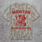 "Moister Than An Oyster" Funny Retro Graphic Camo T-Shirt