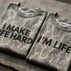 Funny "I Make Life Hard & I'm Life" Couples Matching Camo T-Shirts - Adult Humor Graphic Tees