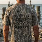 "Inked And Ready To Squirt" Funny Octopus Camo Graphic T-Shirt