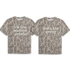 Cute "I'm The Mashed Potato / She's The Gravy" Couples Thanksgiving Camo T-Shirts