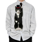 Dripvity Magician Cat Tie, Magic Show Cat Tie, Unique Illusionist Cat Necktie