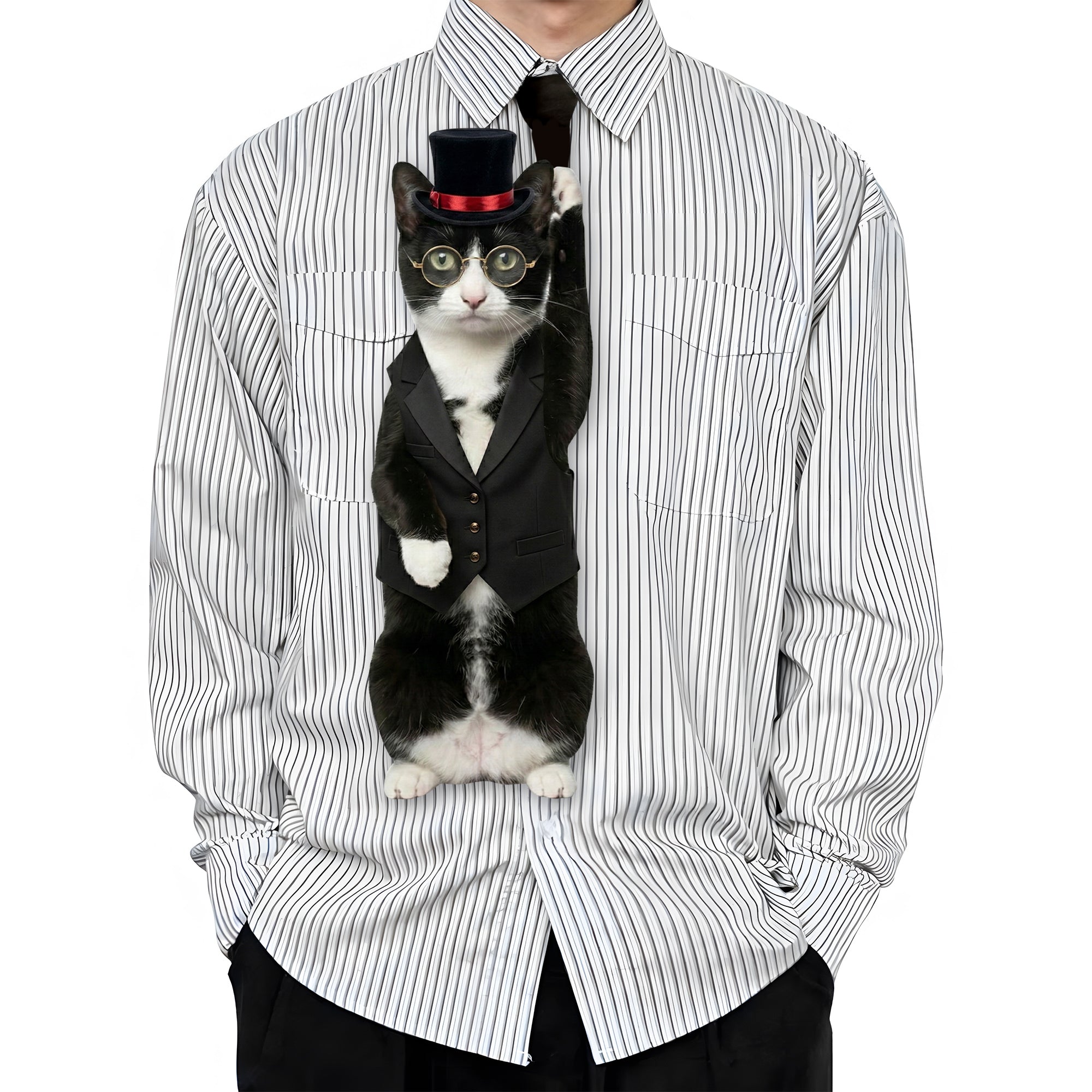 Dripvity Magician Cat Tie, Magic Show Cat Tie, Unique Illusionist Cat Necktie