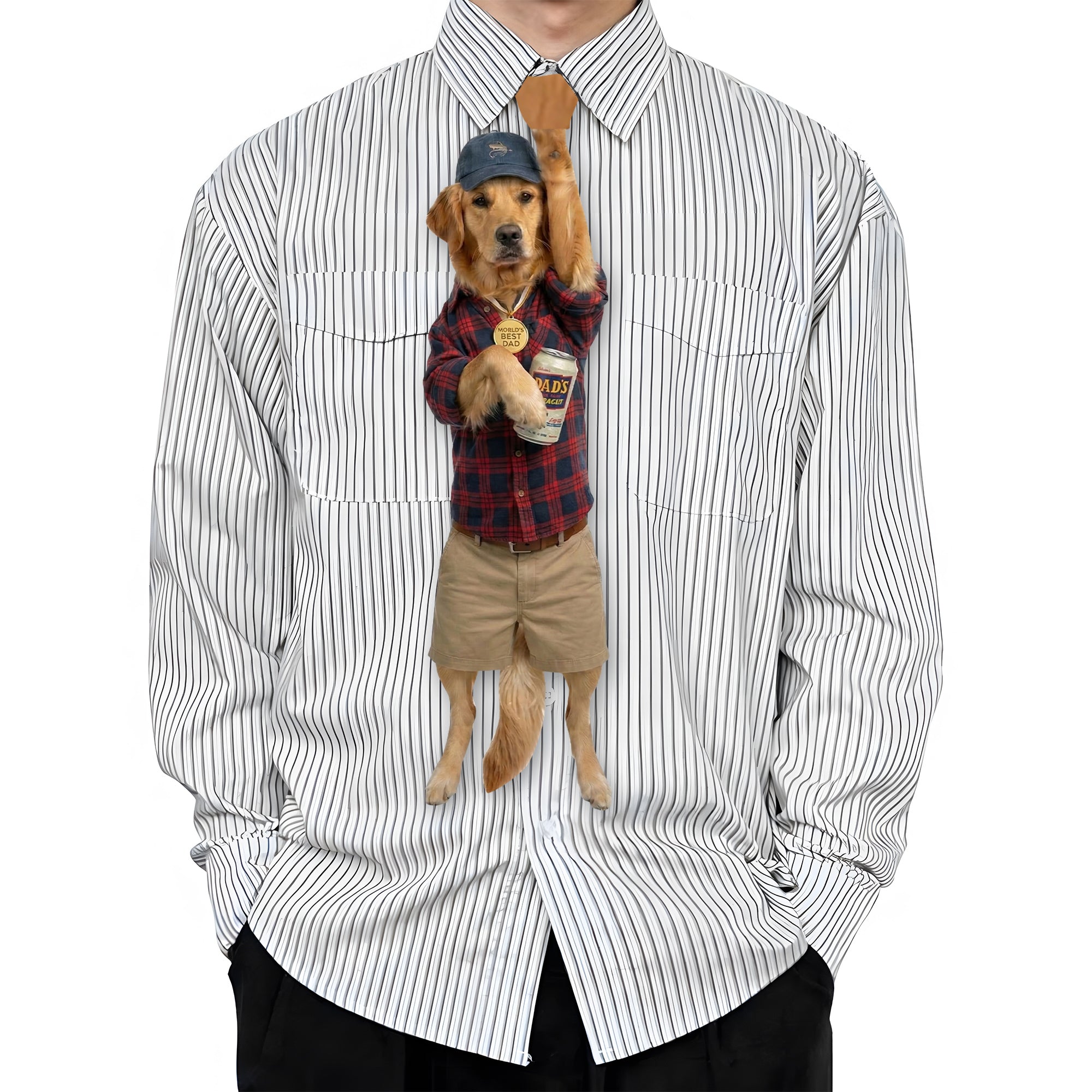 Dripvity World's Best Dad Dog Tie, Funny Father's Day Gift, Golden Dog Dad Neckties
