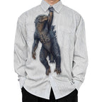 Dripvity King of Monsters Tie, Giant Monster Tie, Unique Kaiju Parody Necktie