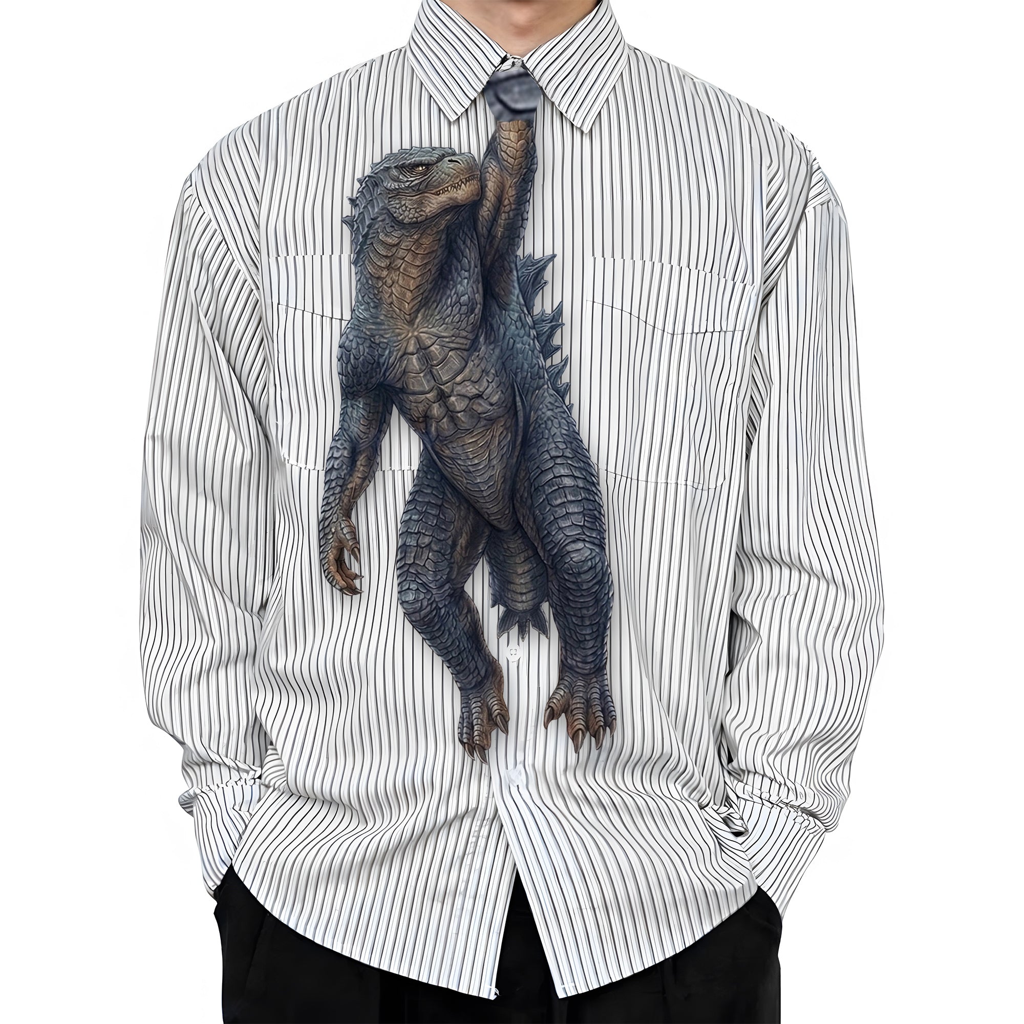 Dripvity King of Monsters Tie, Giant Monster Tie, Unique Kaiju Parody Necktie