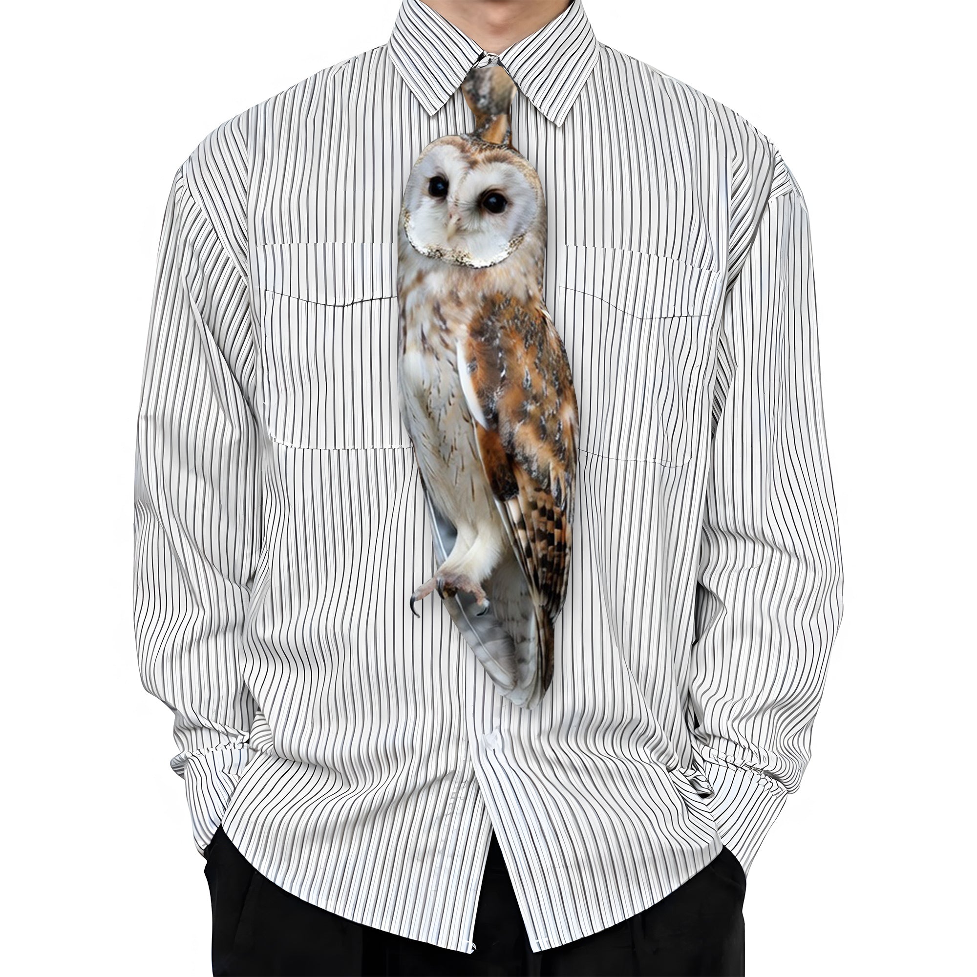 Dripvity Cute Owl Tie, Pet Bird Necktie, Wise Little Owl Style, Unique Nature Gift