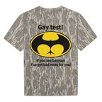 Funny Batman Gay Test Camouflage Graphic Tee - Novelty Meme Men's T-Shirt