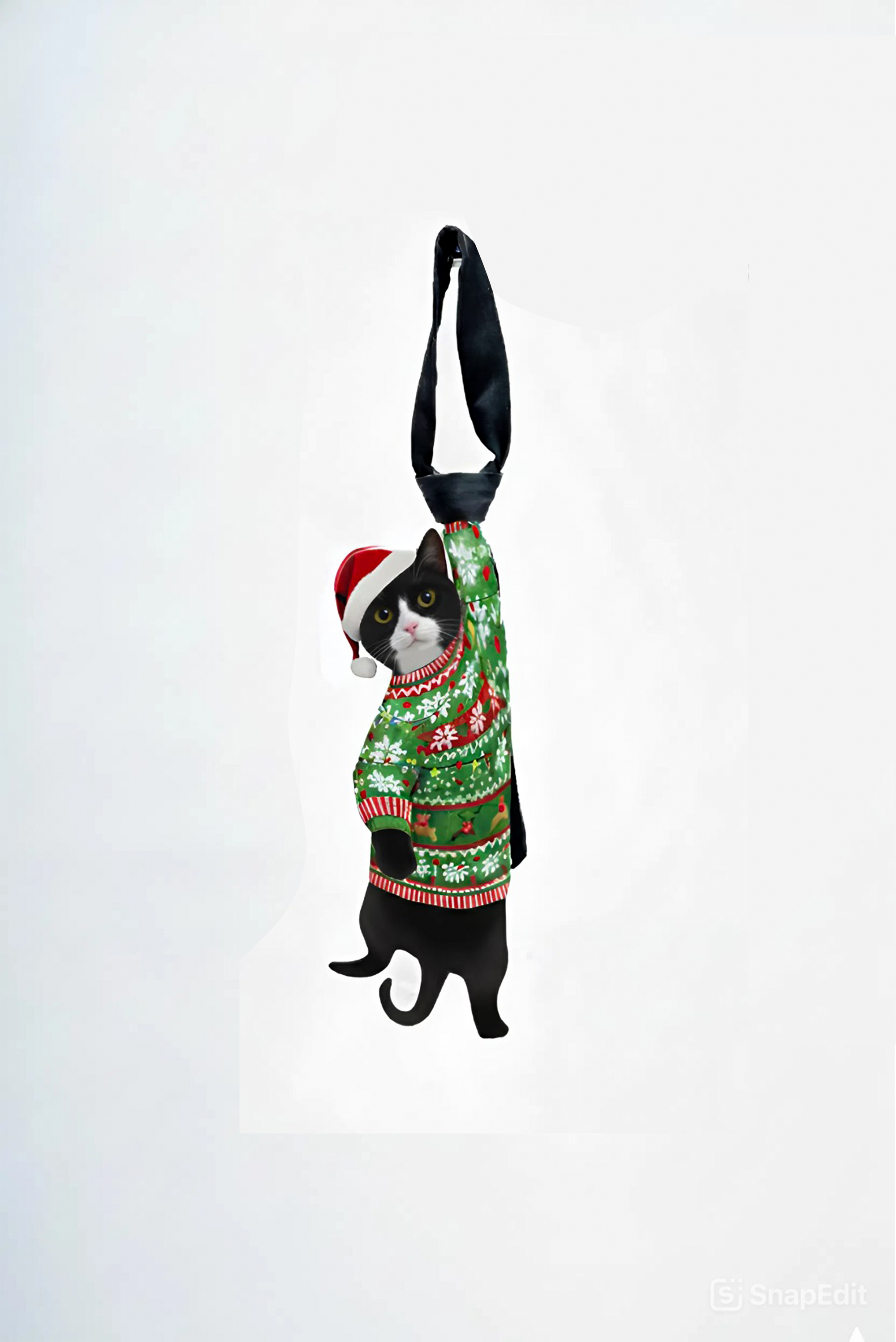 Animals Ties - Tuxedo Noel Lucky Cat Tie, Silk Tie, Unique Tie, Quirky Tie.