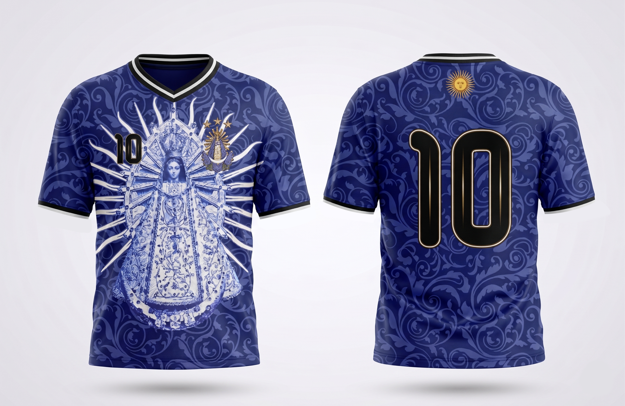 Dripvity 2026 Argentina Virgen de Luján Heritage Away Jersey - Fileteado Porteño Soccer Shirt