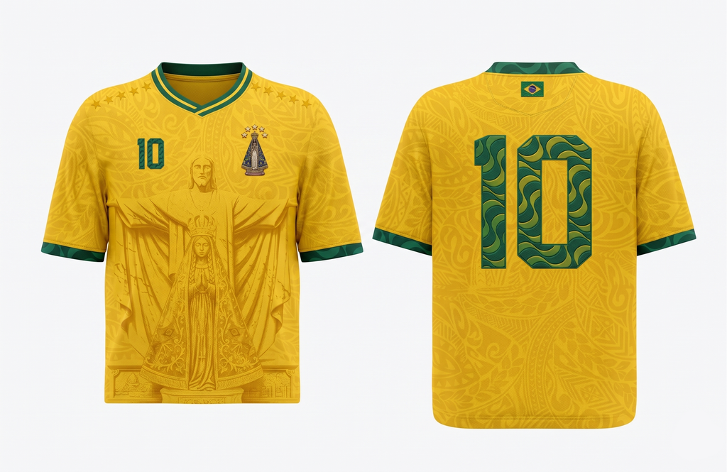 Dripvity Brazil 2026 Home Jersey - Our Lady of Aparecida & Christ the Redeemer Heritage Shirt