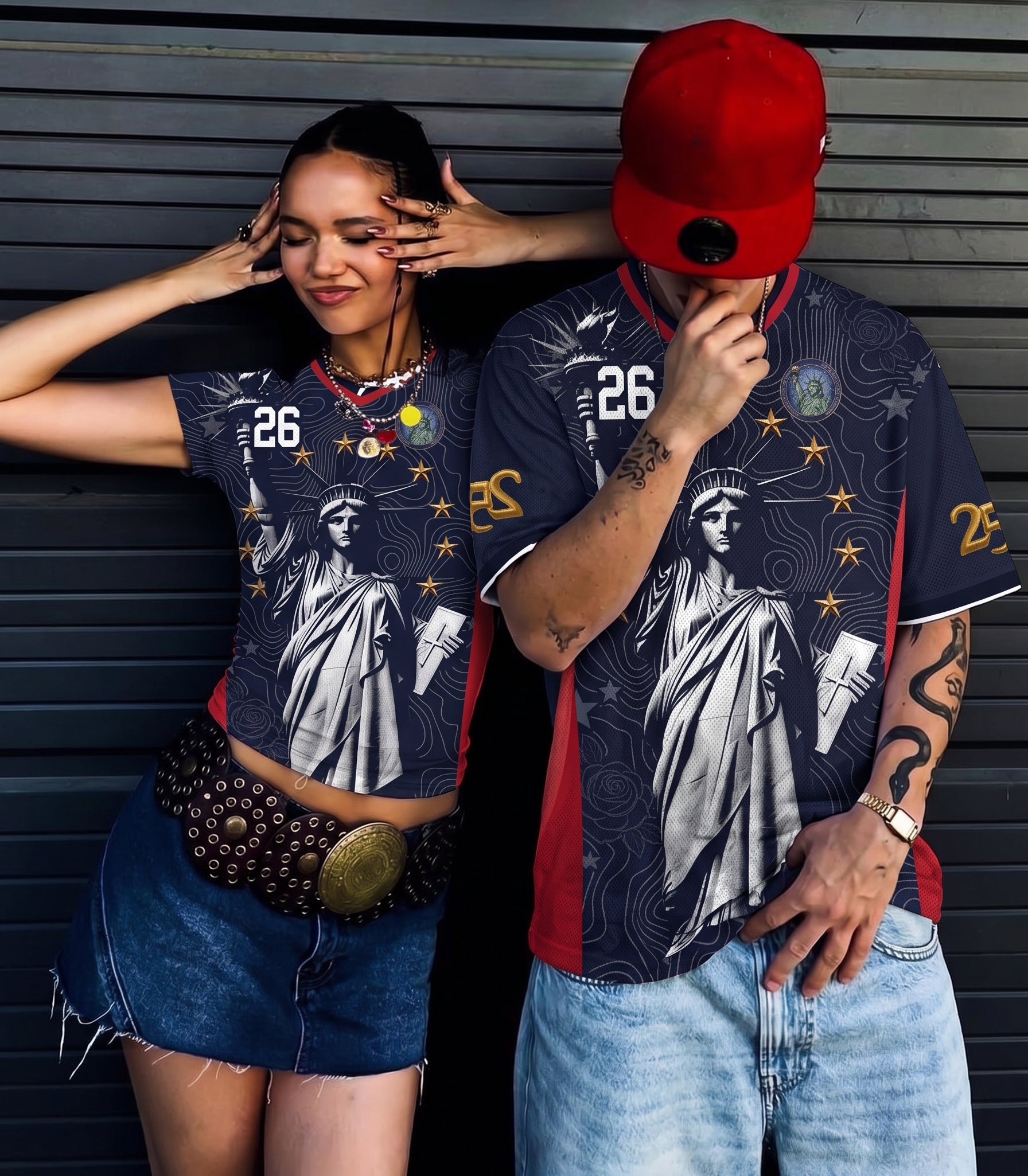 Dripvity America 250 Lady Liberty Navy Away Jersey - USA 2026 Soccer Shirt