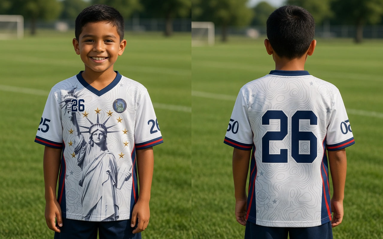 Dripvity America 250 Anniversary Soccer Jersey - Lady Liberty USA 2026 Home Shirt