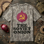 The Soviet Onion Funny Communist Red Onion Camouflage Graphic T-Shirt