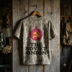 The Soviet Onion Funny Communist Red Onion Camouflage Graphic T-Shirt