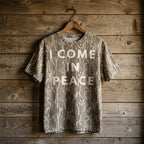 Matching "I Come In Peace" Camouflage Couple T-Shirts - Funny Alien Graphic Tees