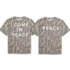 Matching "I Come In Peace" Camouflage Couple T-Shirts - Funny Alien Graphic Tees