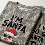 Funny "I Was So Good Santa Came Twice" Couples Christmas Camo T-Shirts