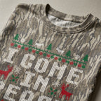Ugly Christmas Sweater Style "I Come In Peace" Camouflage Holiday T-Shirt