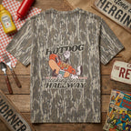 "Just a Hotdog Looking for a Hallway" Retro Camo T-Shirt