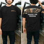 Squeeze For Freedom American Flag Raccoon 250th 4th of July Apparel T-Shirt-Sweatshirt-Hoodie