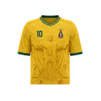 Canarinho Gold Brazil Soccer Jersey Number 10 Virgen de Aparecida By Dripvity