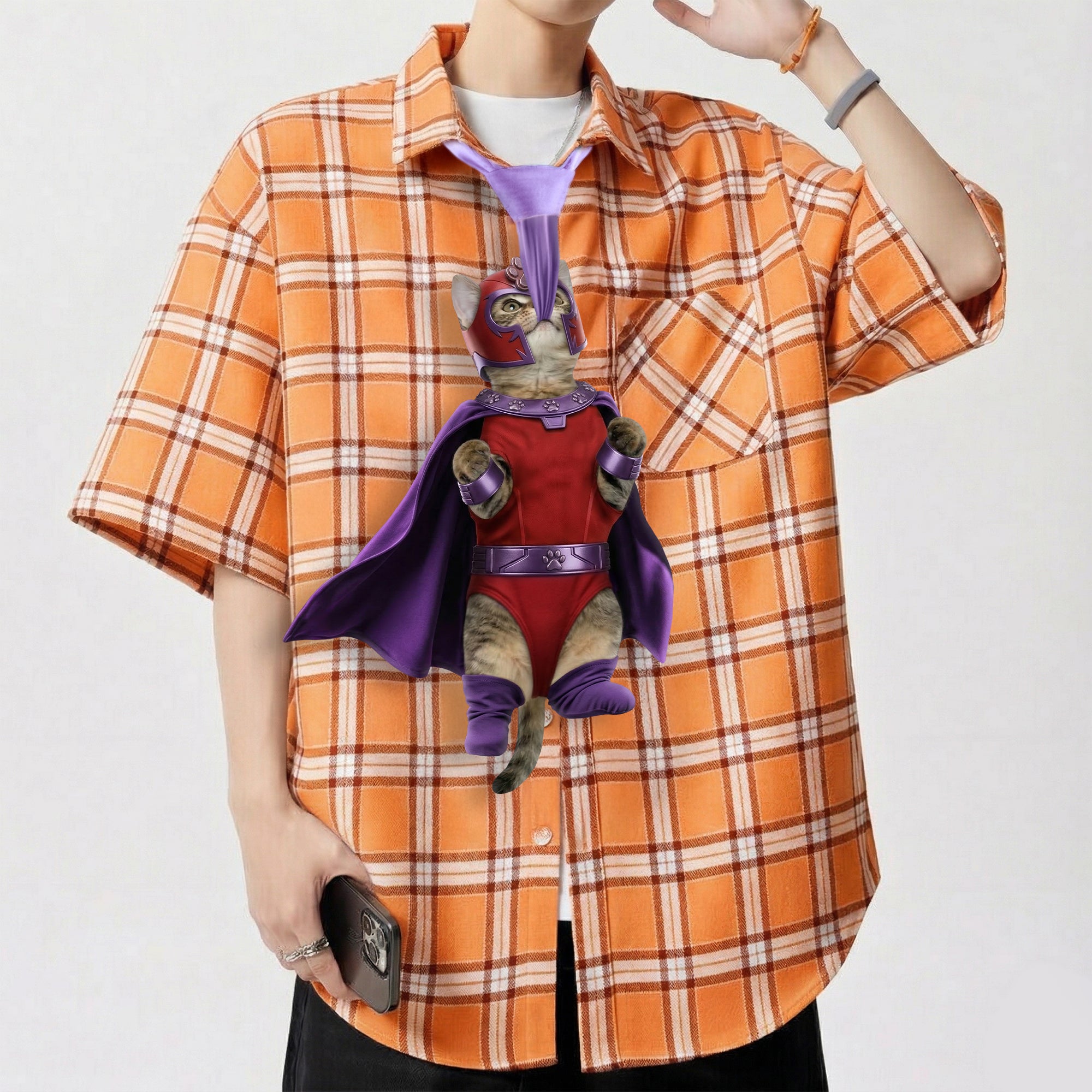 Dripvity Catneto Master of Metal Tie, Unique Super Hero Necktie Gift