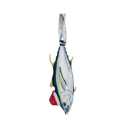 Creative tuna fish-shaped novelty tie, fun and unique accessory for parties and animal lovers.