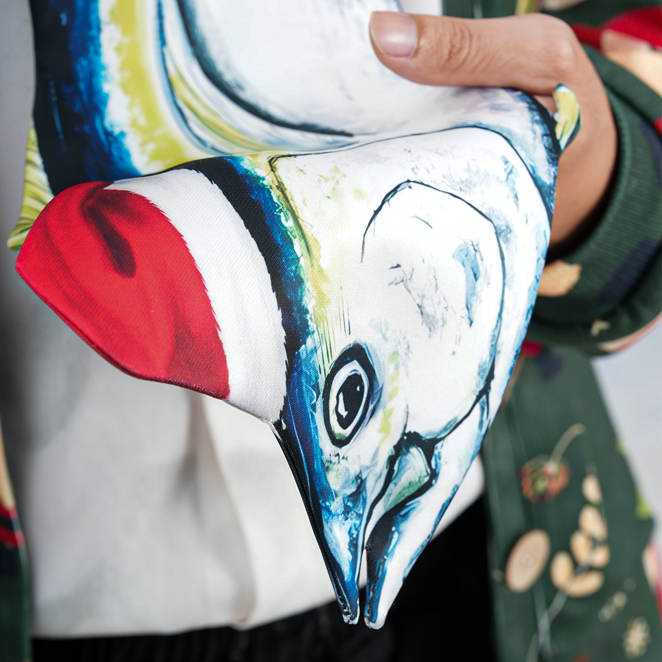 Creative tuna fish-shaped novelty tie, fun and unique accessory for parties and animal lovers.