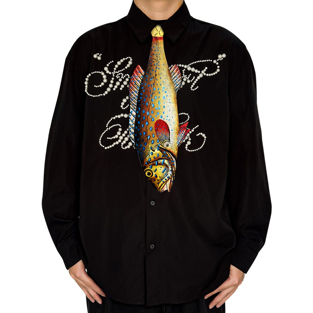 Basic Pet Tie – Brook Trout Silk Tie, Graphic Tie, Unique Tie