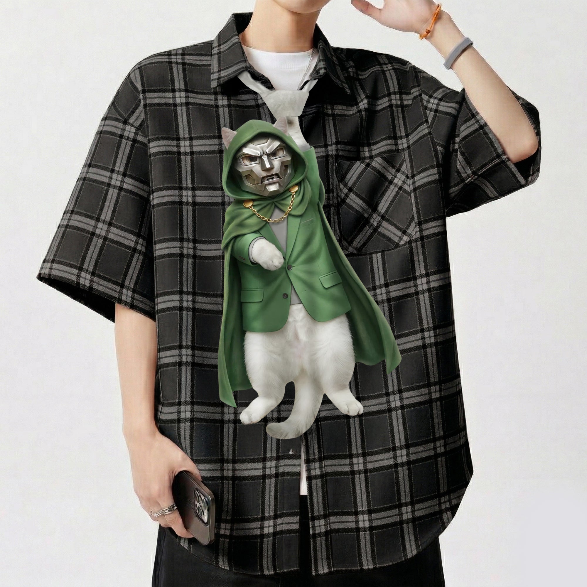 Dripvity Doctor Catdoom Villain Tie - Dr Catdoom Necktie for Men