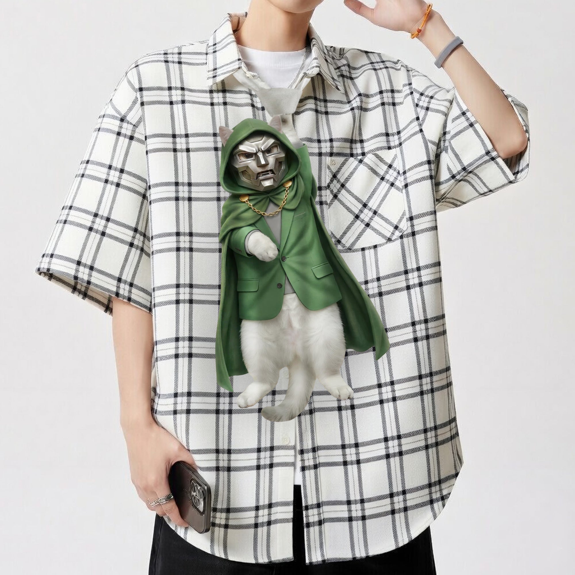 Dripvity Doctor Catdoom Villain Tie - Dr Catdoom Necktie for Men