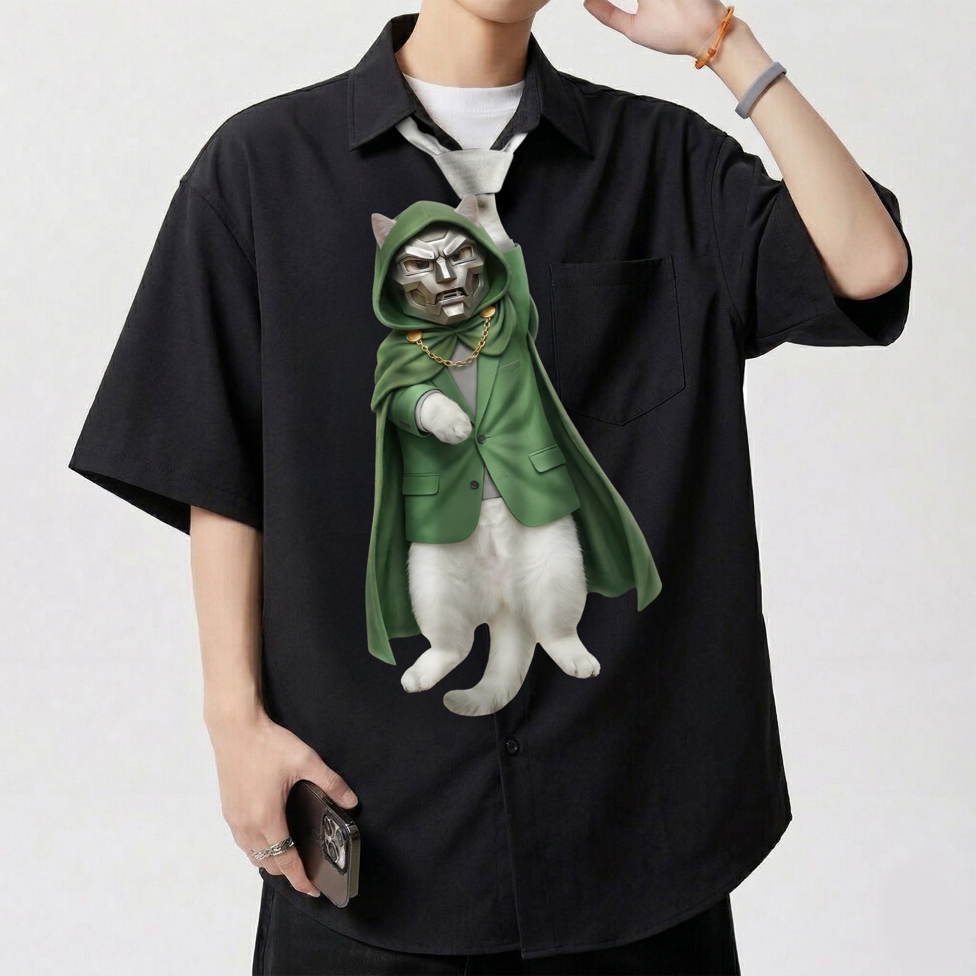 Dripvity Doctor Catdoom Villain Tie - Dr Catdoom Necktie for Men