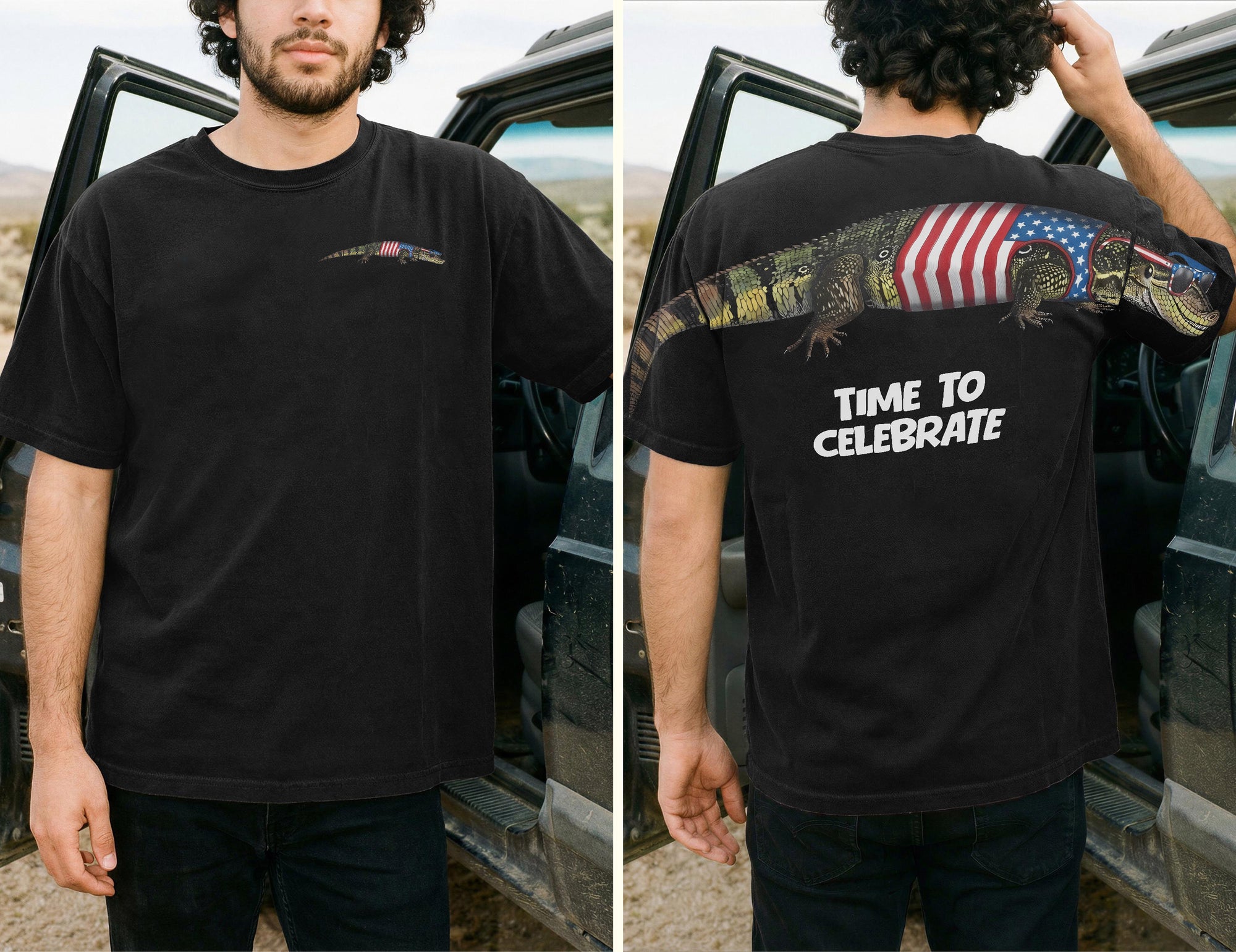 Patriotic Alligator Time To Celebrate 4th of July America 250th Apparel T-Shirt-Sweatshirt-Hoodie