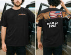 Funny USA Manta Ray Feral But Free 4th of July 250th Apparel T-Shirt-Sweatshirt-Hoodie