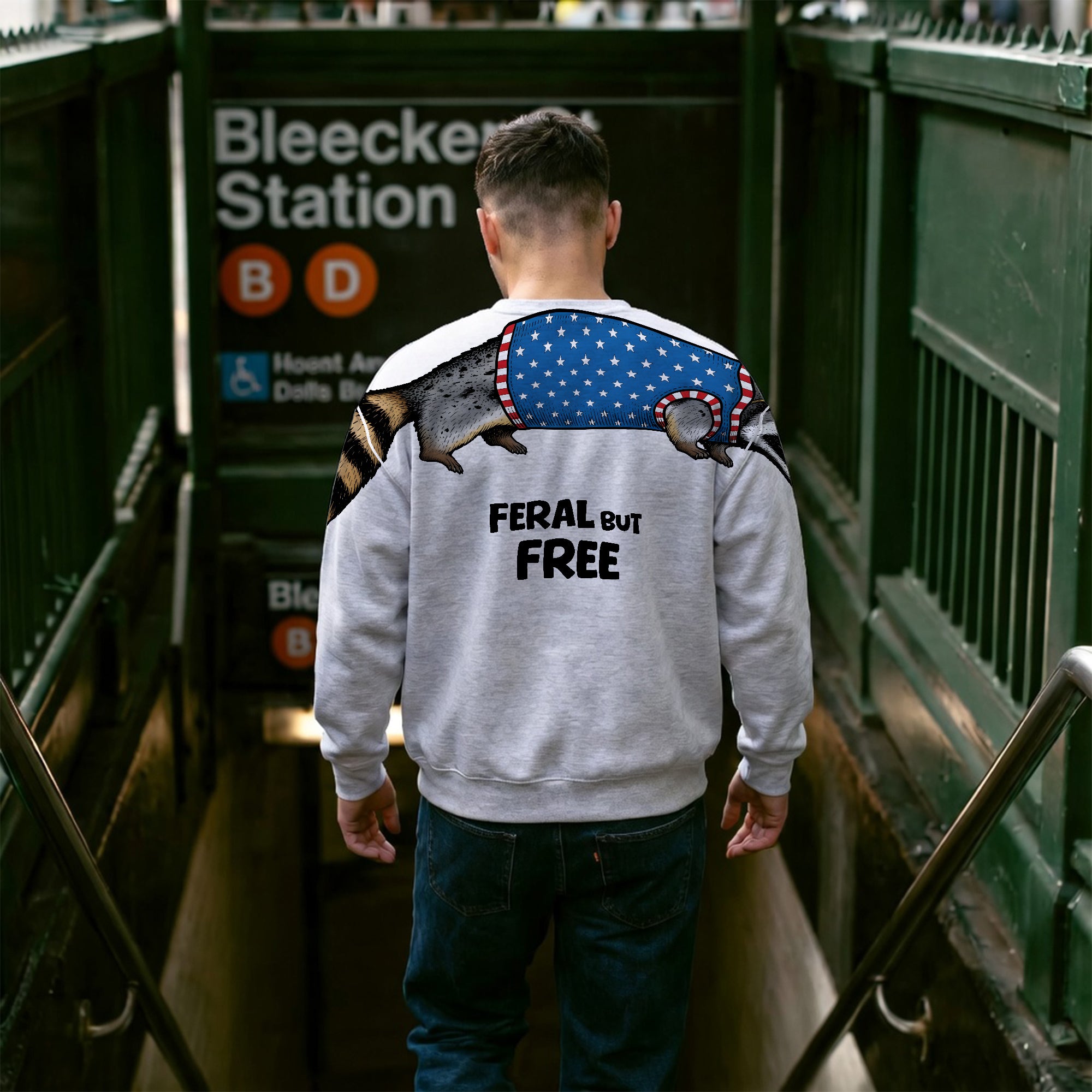 Feral But Free Racoon 4th Of July America 250 T-Shirt-Sweatshirt-Hoodie