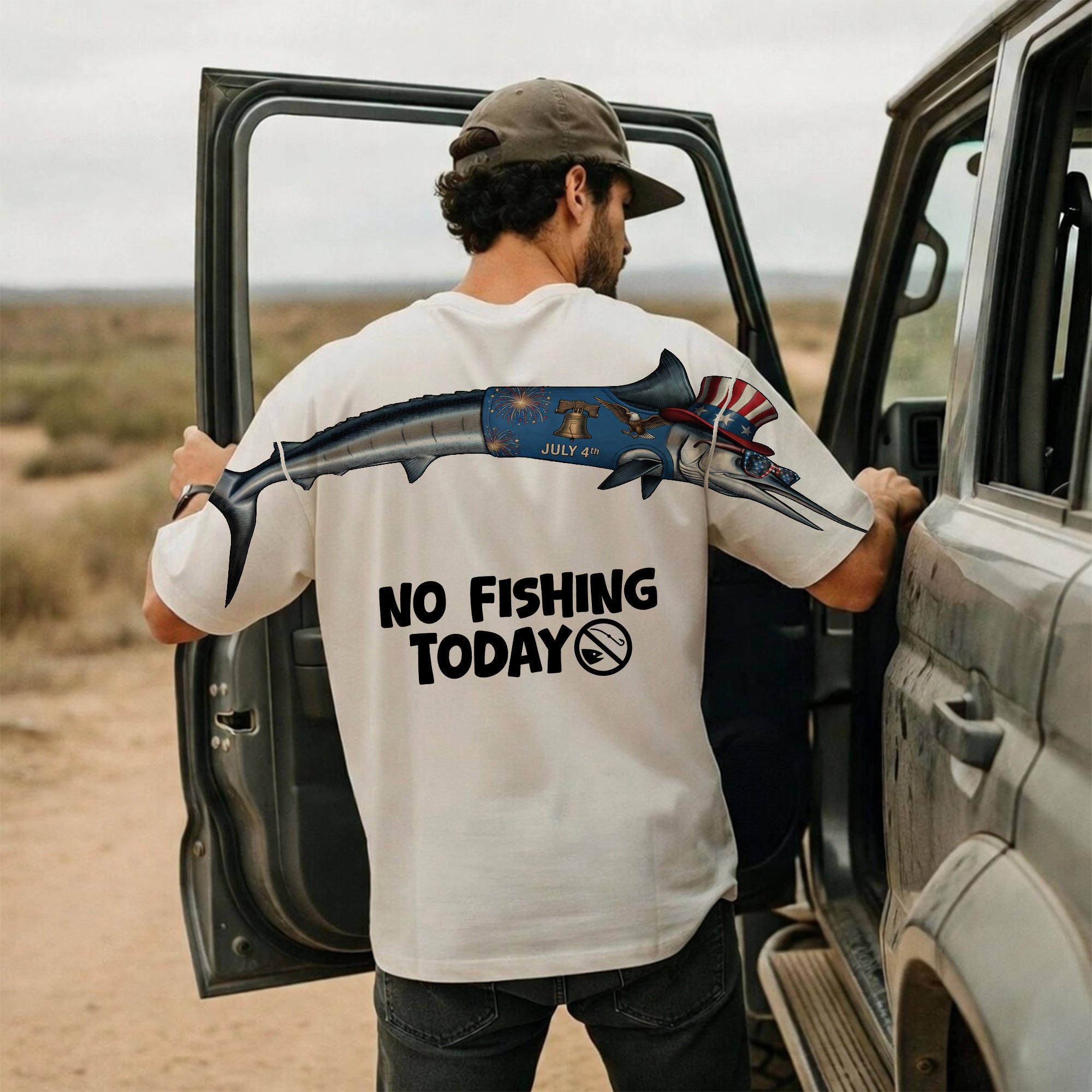 Patriotic No Fishing Today 4th of July America 250th Apparel T-Shirt-Sweatshirt-Hoodie
