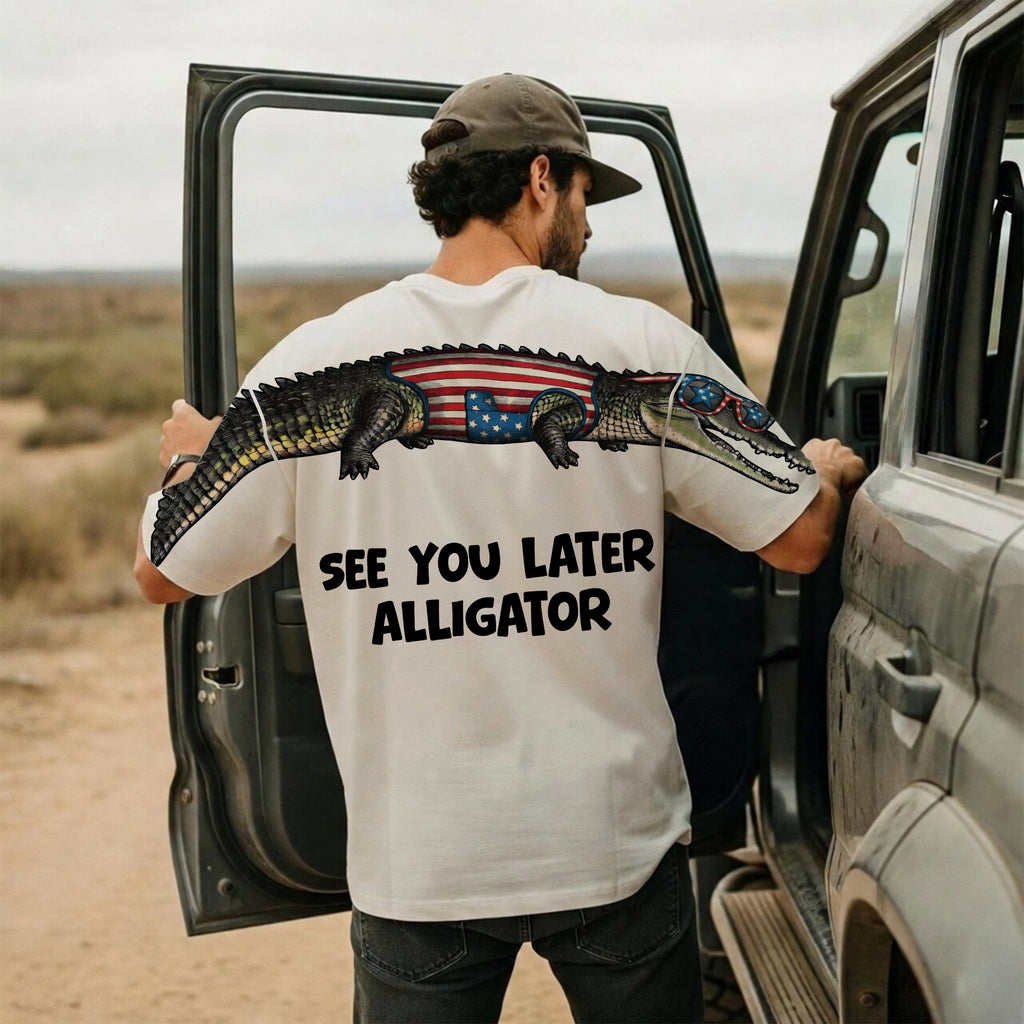 See You Later Alligator 4th of July America 250th Apparel T-Shirt-Sweatshirt-Hoodie