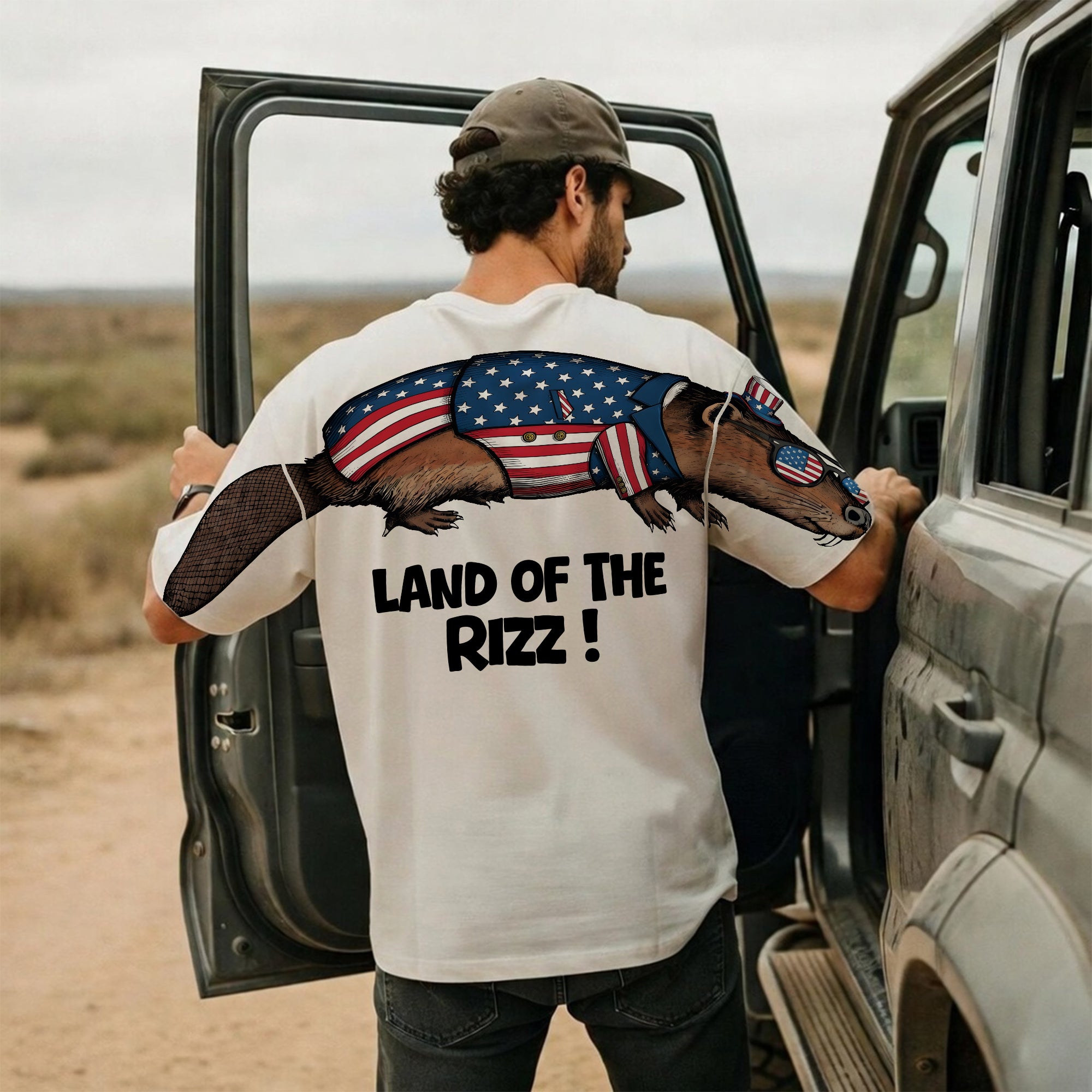 Funny USA Beaver Land Of The Rizz 4th of July America 250th Apparel T-Shirt-Sweatshirt-Hoodie