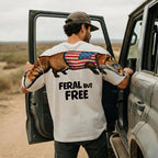 Funny USA Manta Ray Feral But Free 4th of July 250th Apparel T-Shirt-Sweatshirt-Hoodie