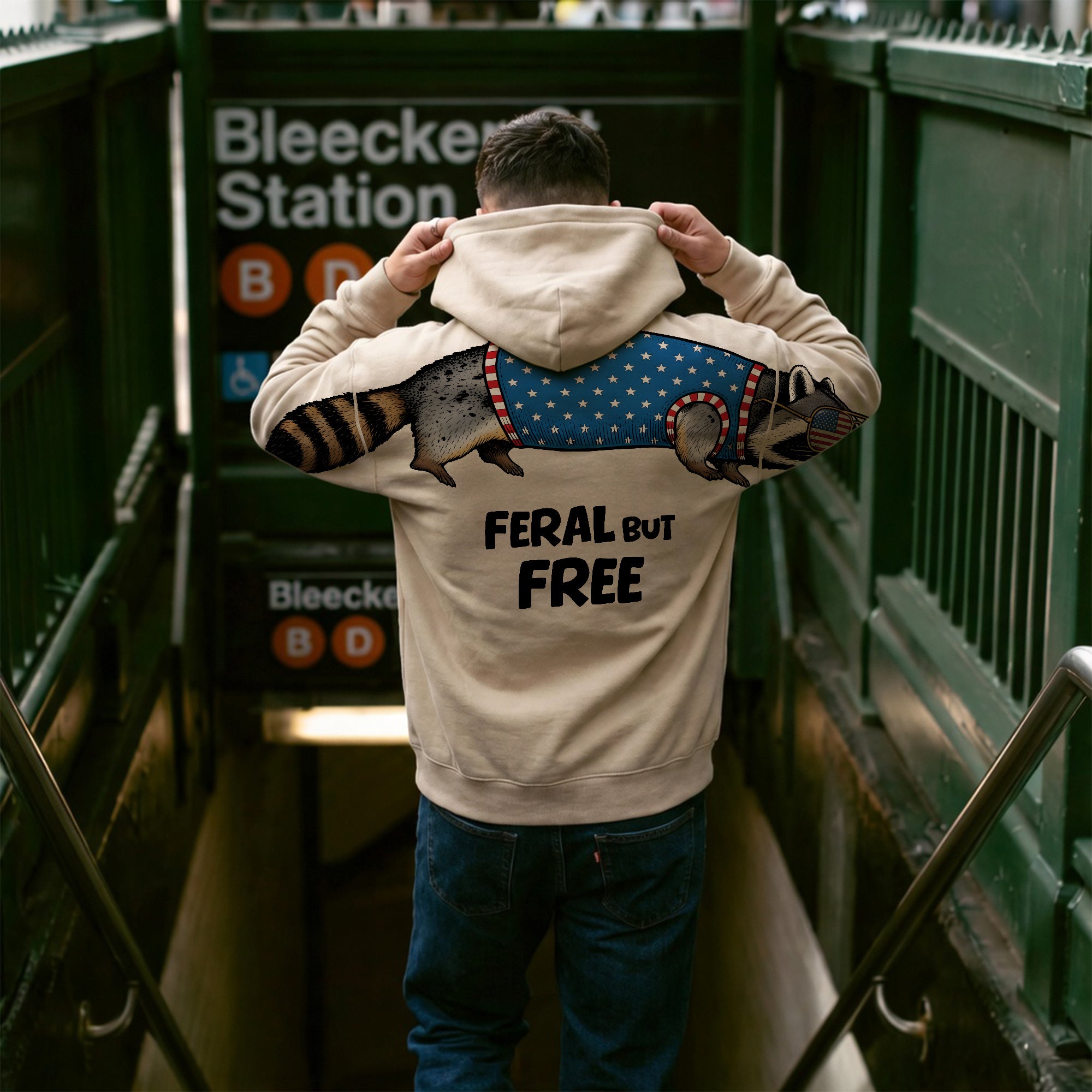 Feral But Free Racoon 4th Of July America 250 T-Shirt-Sweatshirt-Hoodie