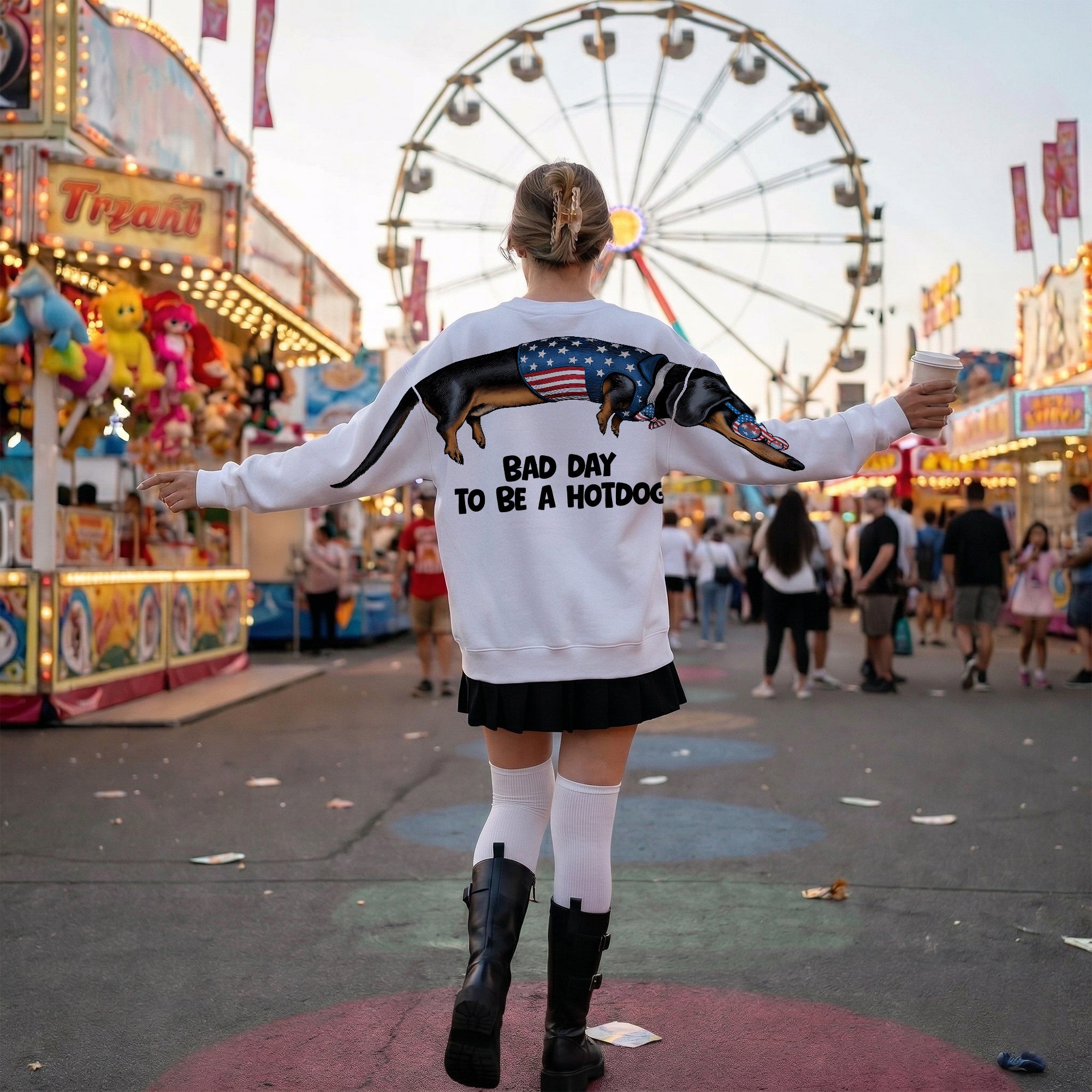 Bad Day To Be A Hotdog 4th of July America 250th Apparel T-Shirt-Sweatshirt-Hoodie