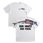 Patriotic Dolphin Red White And Feral 4th of July America 250th Apparel T-Shirt-Sweatshirt-Hoodie