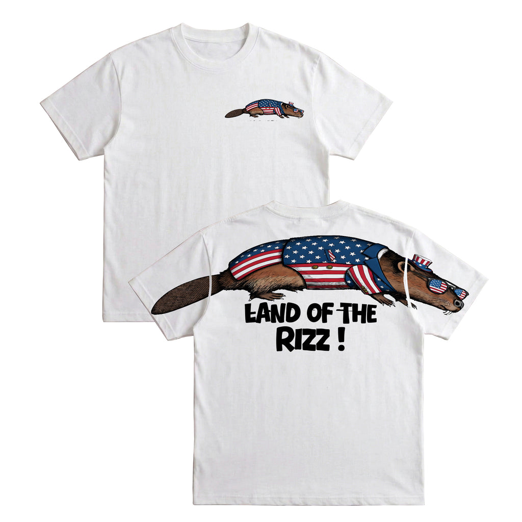 Funny USA Beaver Land Of The Rizz 4th of July America 250th Apparel T-Shirt-Sweatshirt-Hoodie