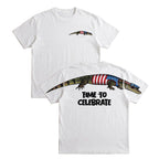 Patriotic Alligator Time To Celebrate 4th of July America 250th Apparel T-Shirt-Sweatshirt-Hoodie
