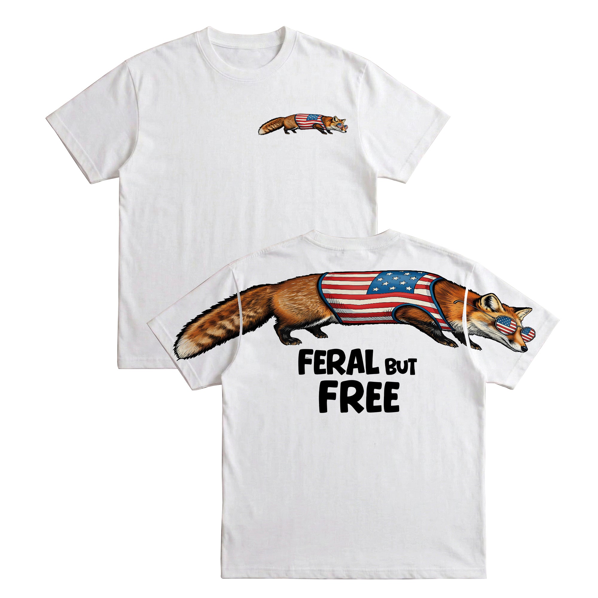 Funny USA Manta Ray Feral But Free 4th of July 250th Apparel T-Shirt-Sweatshirt-Hoodie