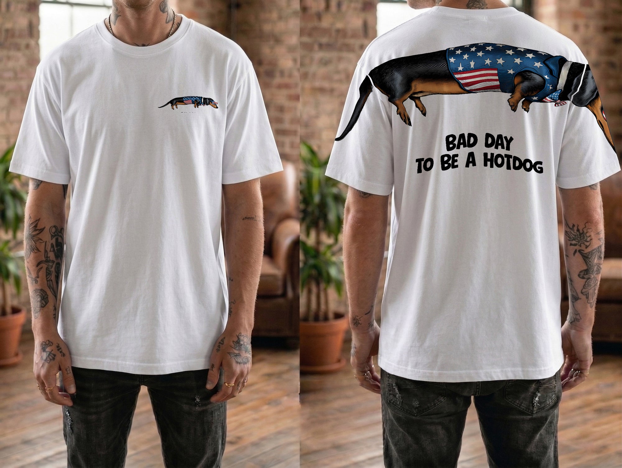 Bad Day To Be A Hotdog 4th of July America 250th Apparel T-Shirt-Sweatshirt-Hoodie