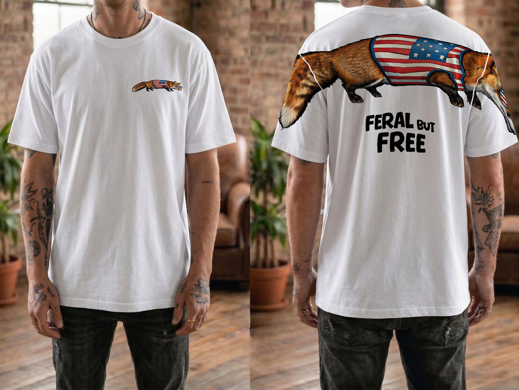 Funny USA Manta Ray Feral But Free 4th of July 250th Apparel T-Shirt-Sweatshirt-Hoodie