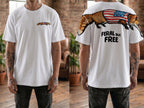 Funny USA Manta Ray Feral But Free 4th of July 250th Apparel T-Shirt-Sweatshirt-Hoodie