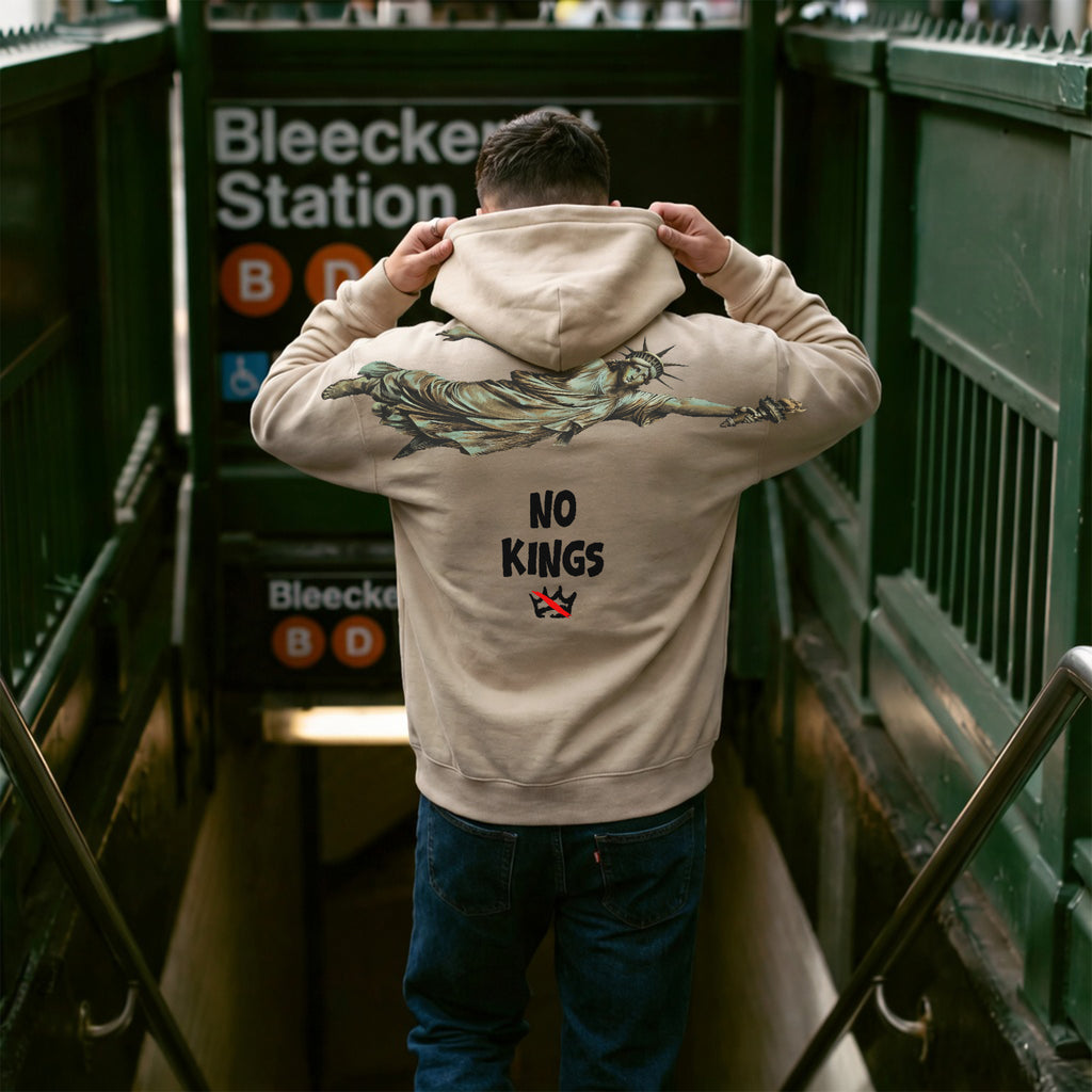 No Kings Shirt Flying Statue of Liberty Graphic Tee By Dripvity
